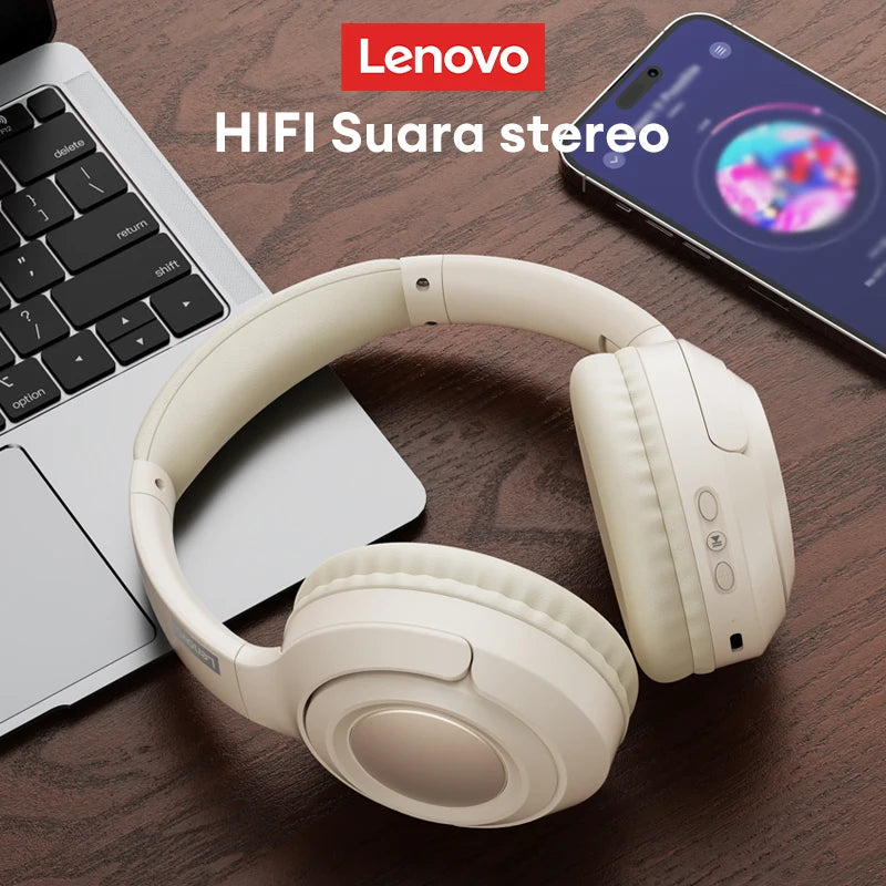 Original Lenovo TH54 Head Mounted Wireless Bluetooth 5.4 Earphones Over-Ear HIFI Stereo Music Game Noise Canceling Sport Earbuds