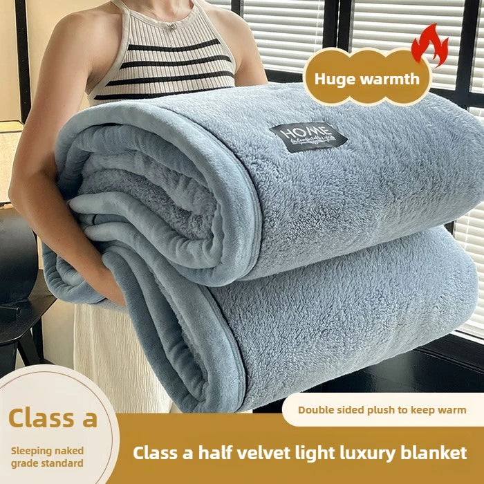 Plush Warm Winter Blanket A Grade Coral Fleece Flannel Soft Thick Bed Blankets for Sofa Single Double Couple Furry Bedspread