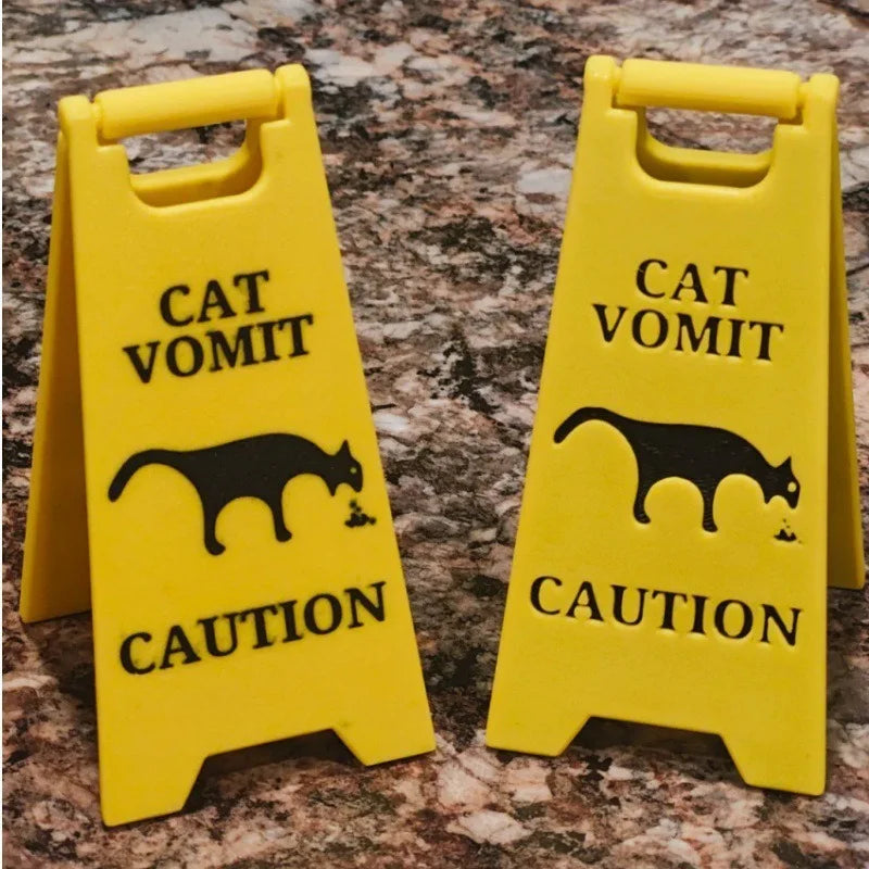 1Pc Cat Vomit Sign Funny Cat Dog Signs Decor, Yard Warning Sign Cat Vomit Sign