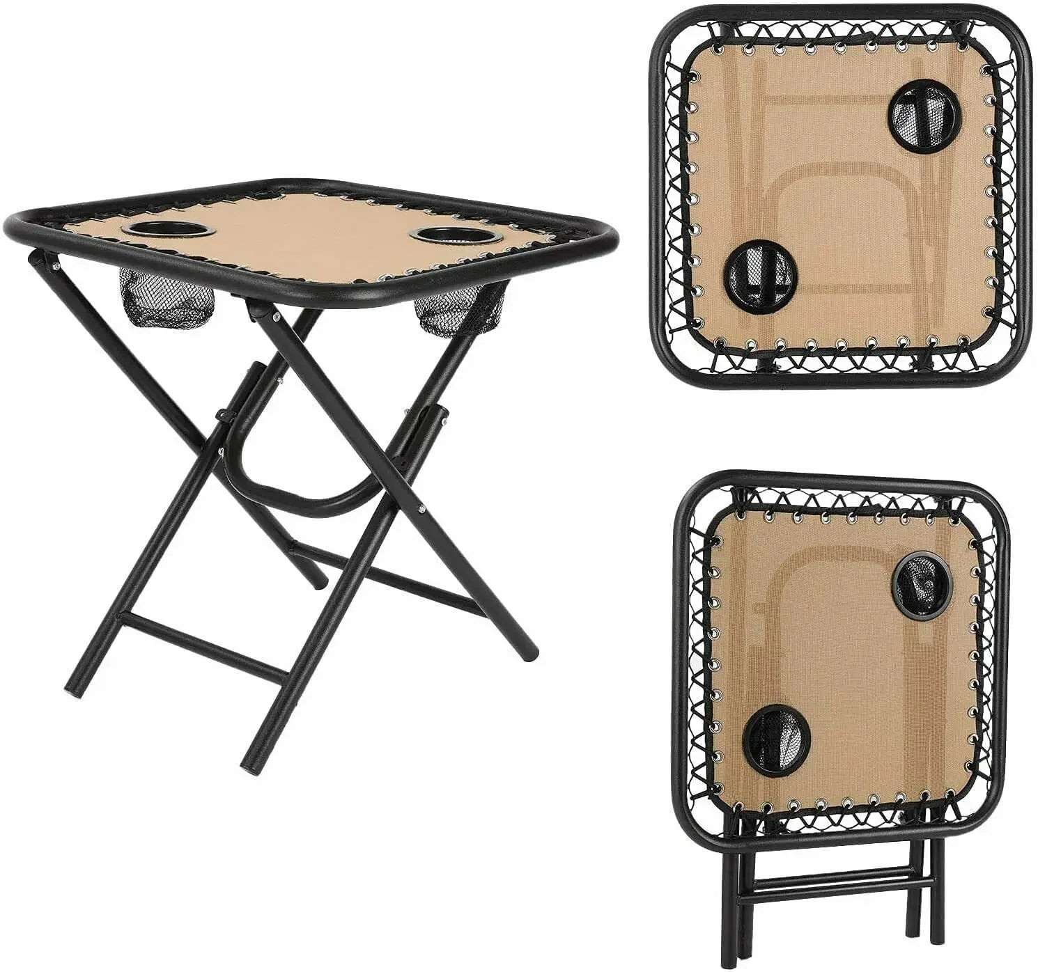 Homfa Folding Sun Lounger Set with Table