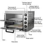 Commercial Double-Layer Kitchen Utensils, Pizza Bread Baking Machine, Household Electric Oven Machine