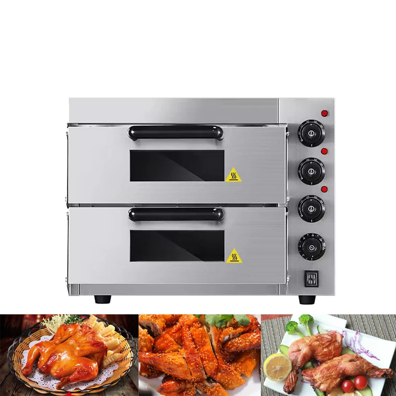 Commercial Double-Layer Kitchen Utensils, Pizza Bread Baking Machine, Household Electric Oven Machine