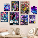 1pc F-Fortnites Game Poster Stickers Print Wall Art Canvas Painting Waterproof For Living Room Bedroom Home Decor