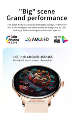 2025 Ultra-thin Durable Women Smart Watch 1.43" Amoled Screen Wireless Call Sports Health Fitness Women Watches For Android iOS