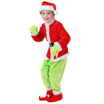 Christmas Party Role Costume Red and Green Holiday Dress Up Outfit