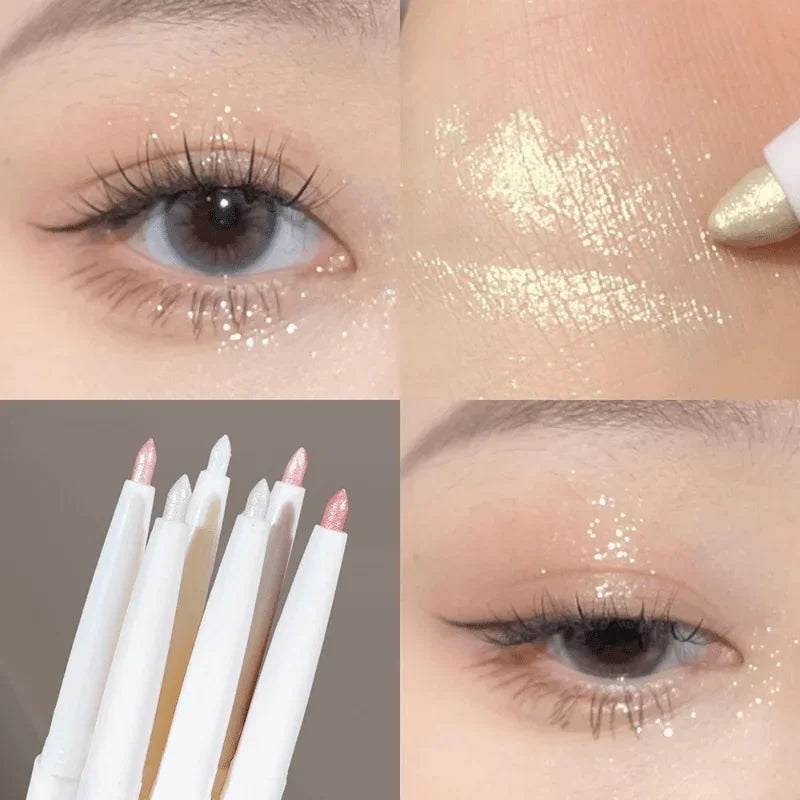 Diamond White Eyelid Highlighter Pen for Brightening Eye Glitter Golden Eyeliner Eyeshadow Stick for Stunning Makeup Results