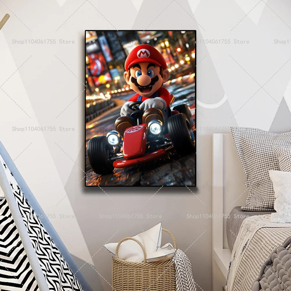 1PC Classic Anime Movie M-Marios Poster Self-adhesive Art Waterproof Paper Sticker Coffee House Bar Room Wall Decor