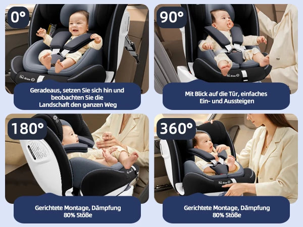 AP01 KL001B Child Car Seat 360° Rotating 5-Point Belt 9-36kg 0 -12 years ECE ISOFIX Child Safety Seat