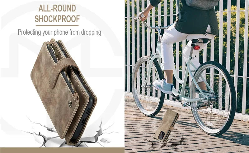 Business Flip Leather Case For Samsung Galaxy A56 A36 A16 A55 A35 A25 A15 A54 A34 A14 A53 A33 A13 A52 Zipper Wallet Card Cover