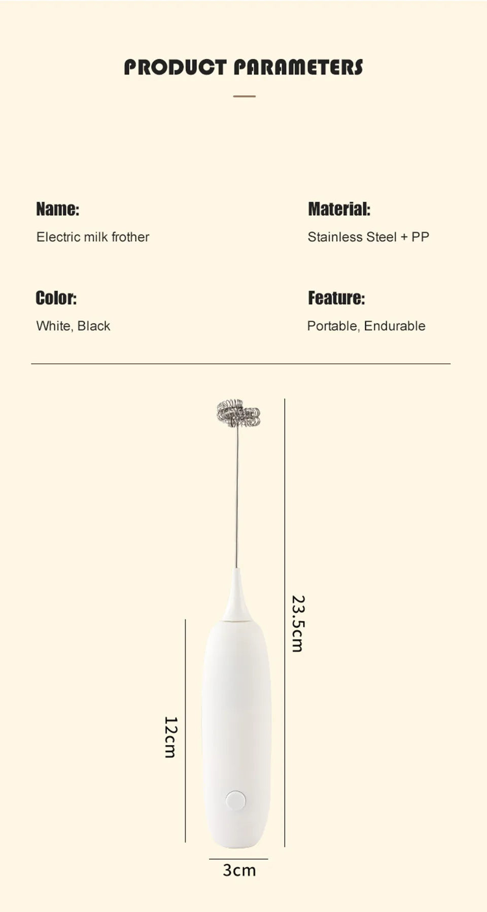 Milk Frother Handheld Cappuccino Maker Coffee Foamer Egg Beater Chocolate Stirrer Mini Portable Food Blender Kitchen Whisk Tool