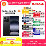 Global Version Xiaomi Redmi Note 14 4G Smartphone 6.67" 120Hz Display MediaTek Helio G99-Ultra 108MP AI Camera 5500mAh Battery