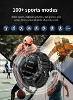 AK75 Smart Watch Flashlight 1.9inch Men Outdoors Sports Fitness Tracker 700mah Large Battery BT Calling LED Light Smartwatch