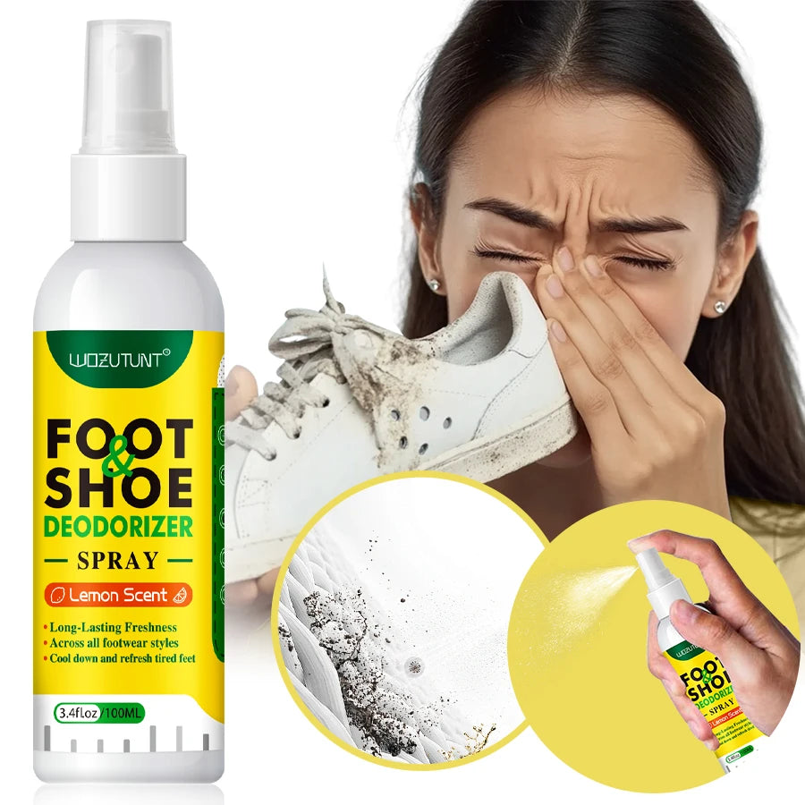 100ml Foot Shoes Deodorizer Spray Lemon Perfume Odor Nemesis Antibacterial Stink Removal Freshener
