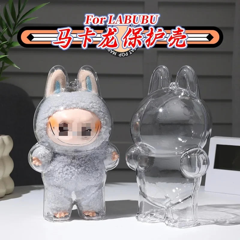 Transparent Protective Cover for Labubu Monster Toy Elf Doll Cover Storage Box Cute Elf Plushie Display Cover for Party Dolls