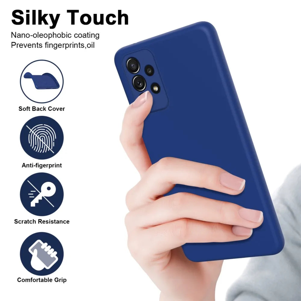 Solid Silicone Protect Case For Samsung Galaxy A13 A23 A33 A53 A73 A12 A22 A32 A52 A52S A72 A04 A04S A14 A24 4G A34 A54 Cover