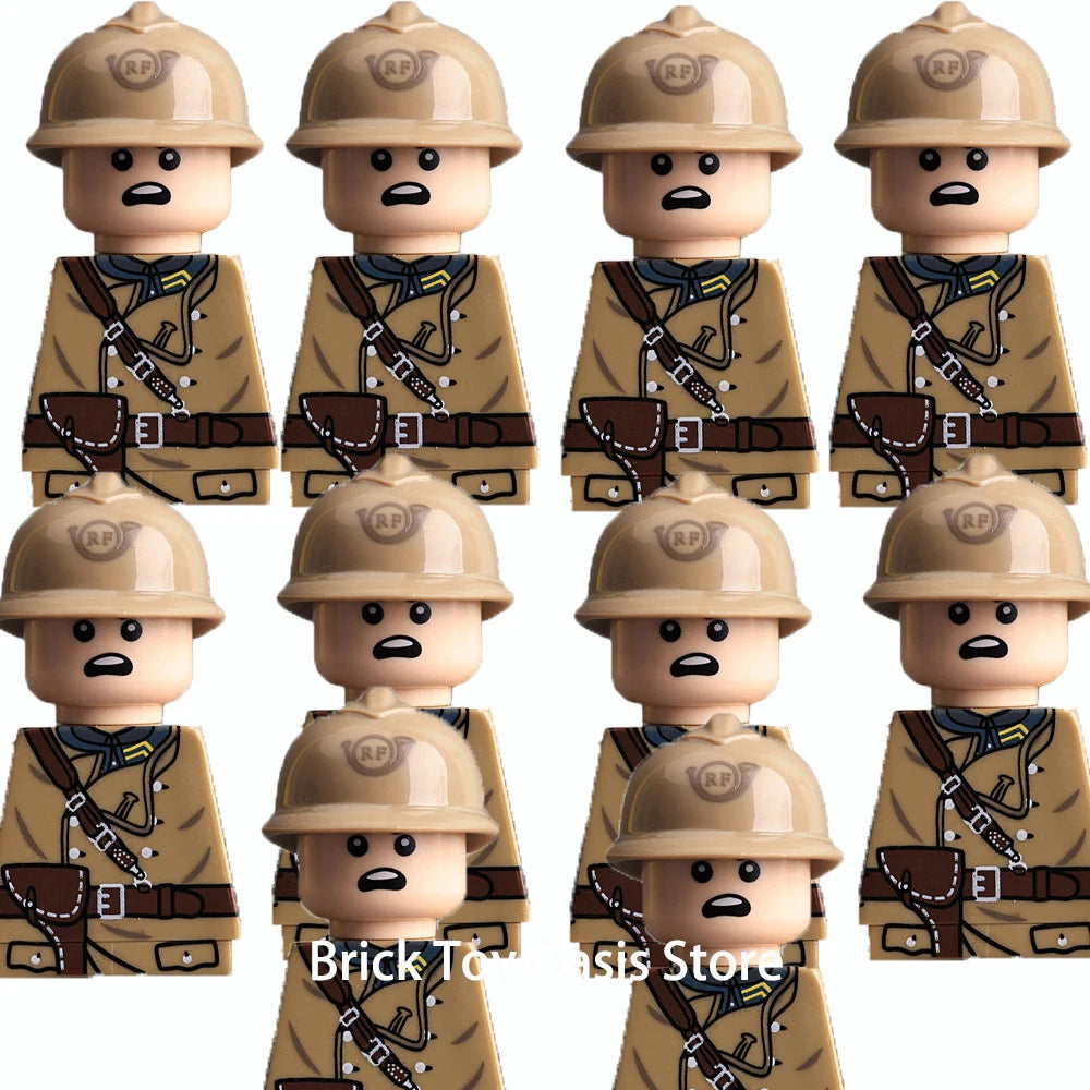 MOC WW2 Military War Weapon Soldier Accessories Building Blocks Roadblock Motorcycle Weapon case container Weapon Bag Brick Toy