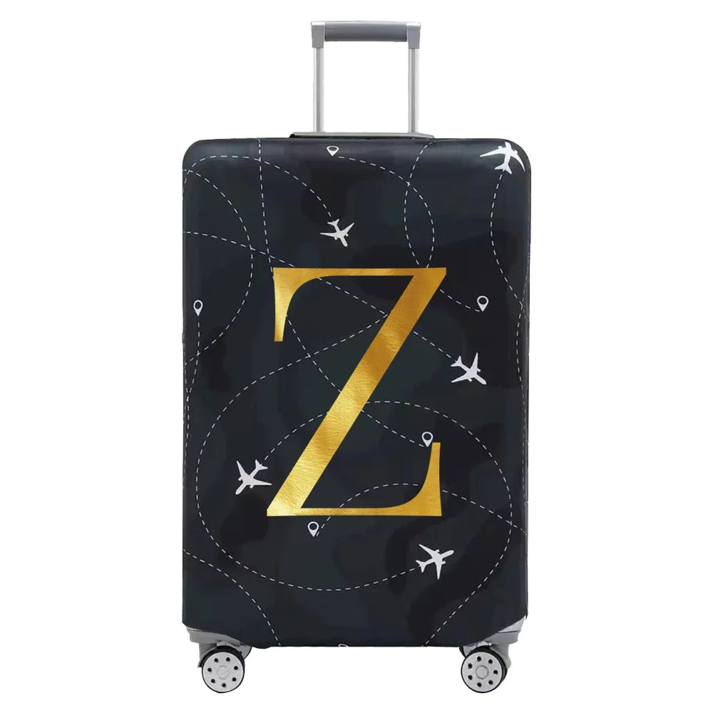 Luggage Compartment Protective Cover Letter Series Black Wear Resistant Fabric Dust Cover for18-32 Inch Travel Case Covers