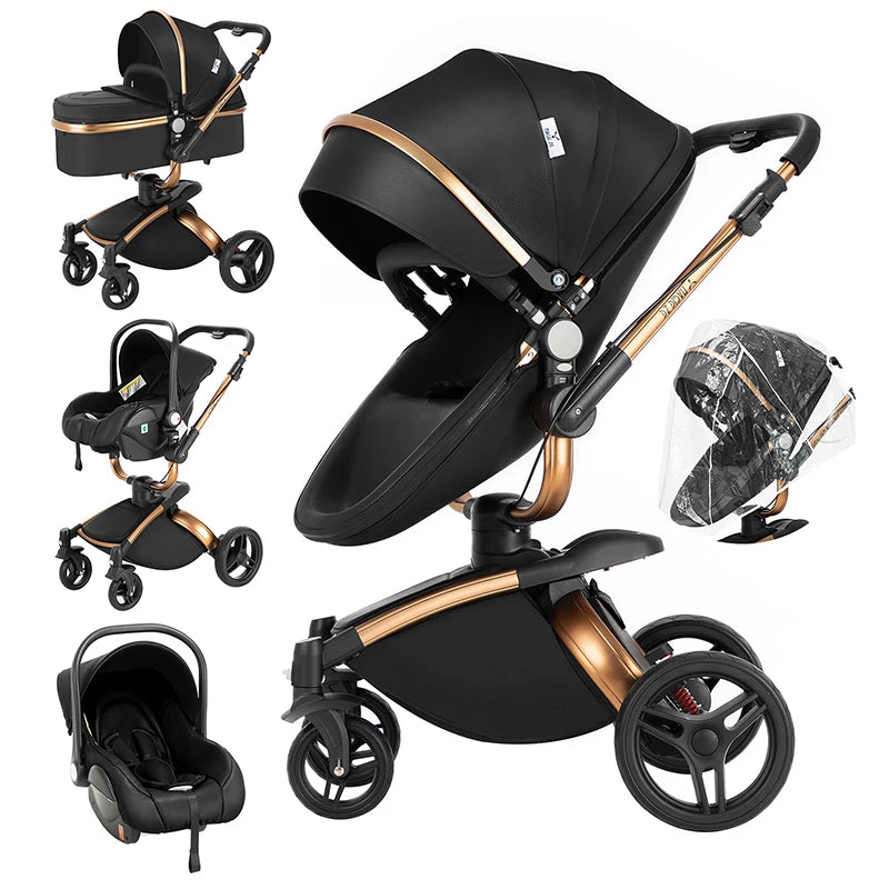 3 in 1 Lightweight High Landscape Baby Stroller Cart Carriage for Newborn Luxury Pushchair