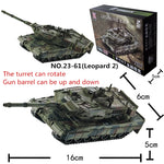 1/72 German Leopard 2 Main Battle Tank Model Creative Military Series Building Blocks Decor Assembled Toys For Boys Xmas Gifts