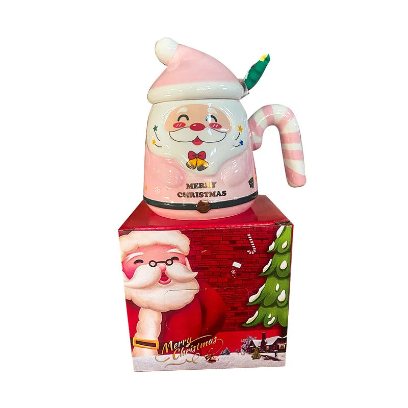 Christmas-themed ceramic cups, holiday mugs, Santa Claus design drinkware, and commemorative gifts, ideal for seasonal gifting