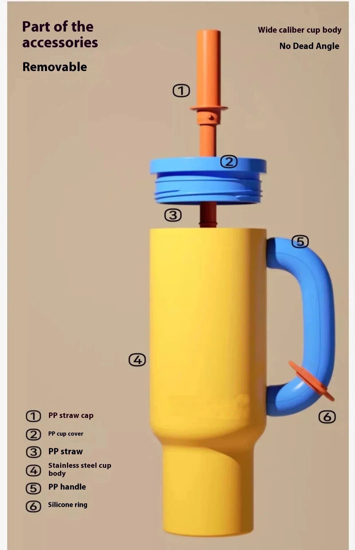 2025 New Female King Cup 304 Stainless Steel Straw Insulated Ice Cup - Thick, Portable Handle Design for Trendy Hydration