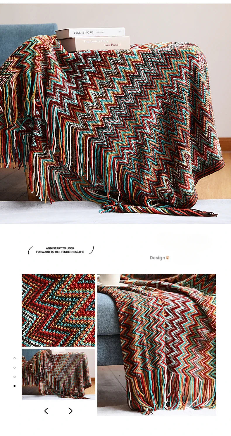 Boho Bed Plaid Blanket Geometry Aztec Baja Blankets Ethnic Sofa Cover Slipcover Decor Throw Wall Hanging Tapestry Rug Cobertor