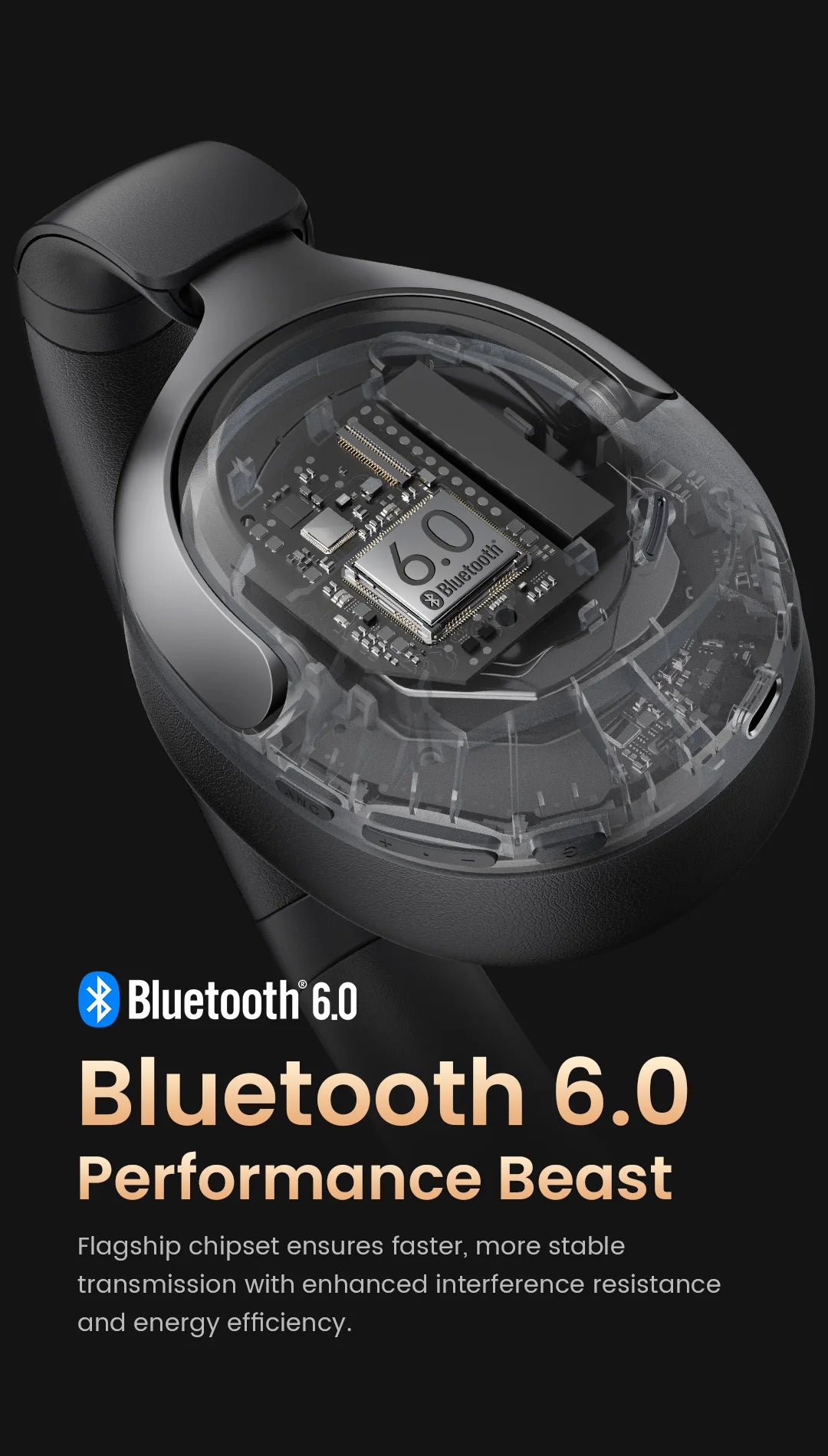 HAYLOU S40 ANC Wireless Headphone 50dB Noise Canceling Hi-Res 3D Spatial Audio Earphone with LDAC Bluetooth 6.0 Over Ear Headset