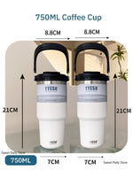 Tyeso 600/750/900/1050/1200ML Stainless Steel Thermos Bottle Car Coffee Cup Sports Water Bottles Keeps Cold and Heat Thermal Mug