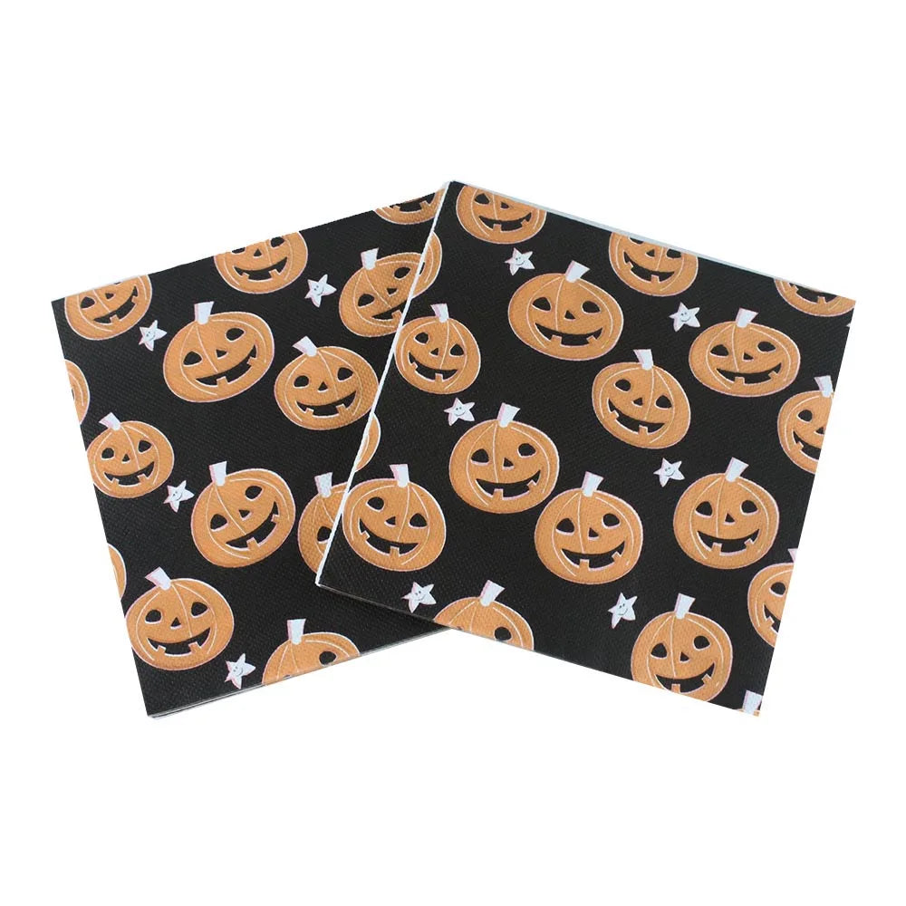 20/40/60/80/100pcs Halloween Theme Party Disposable Napkins Cocktail Napkin Bat Spider Pumpkin Halloween Holiday Decor Tableware