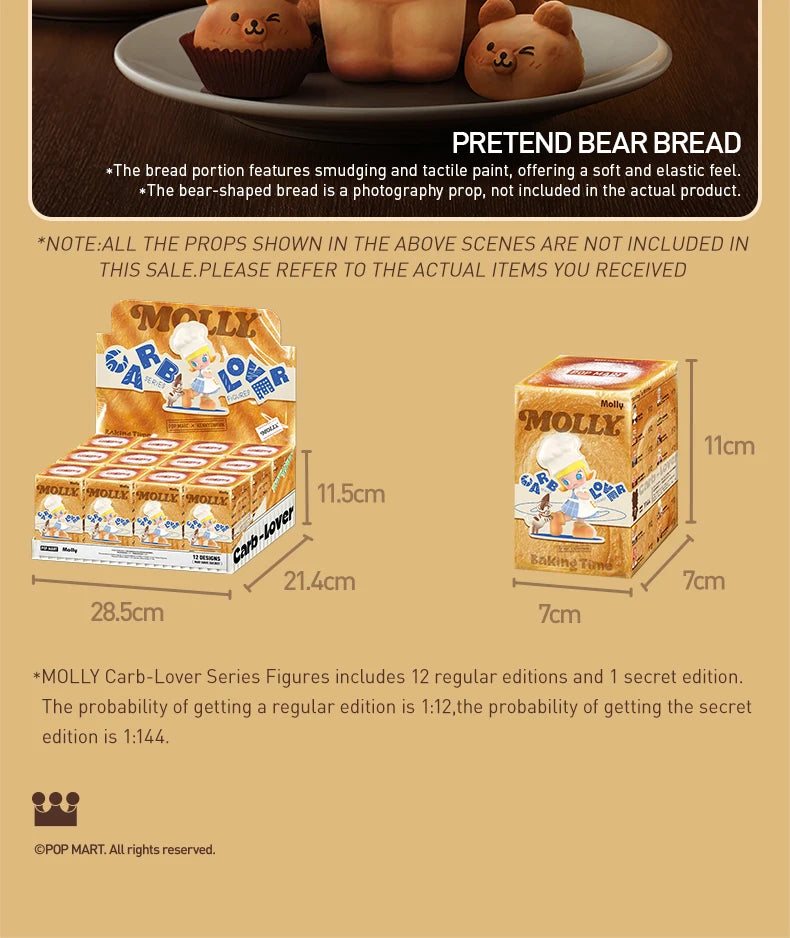 POP MART MOLLY Carb-Lover Series Mystery Box – 1PC/12PCS Blind Box Collectible Figure (Official POPMART Figurine)