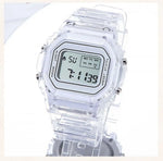 Sports Electronic Watch Men and Women Square Junior High School High School Students White LED Digital Watches