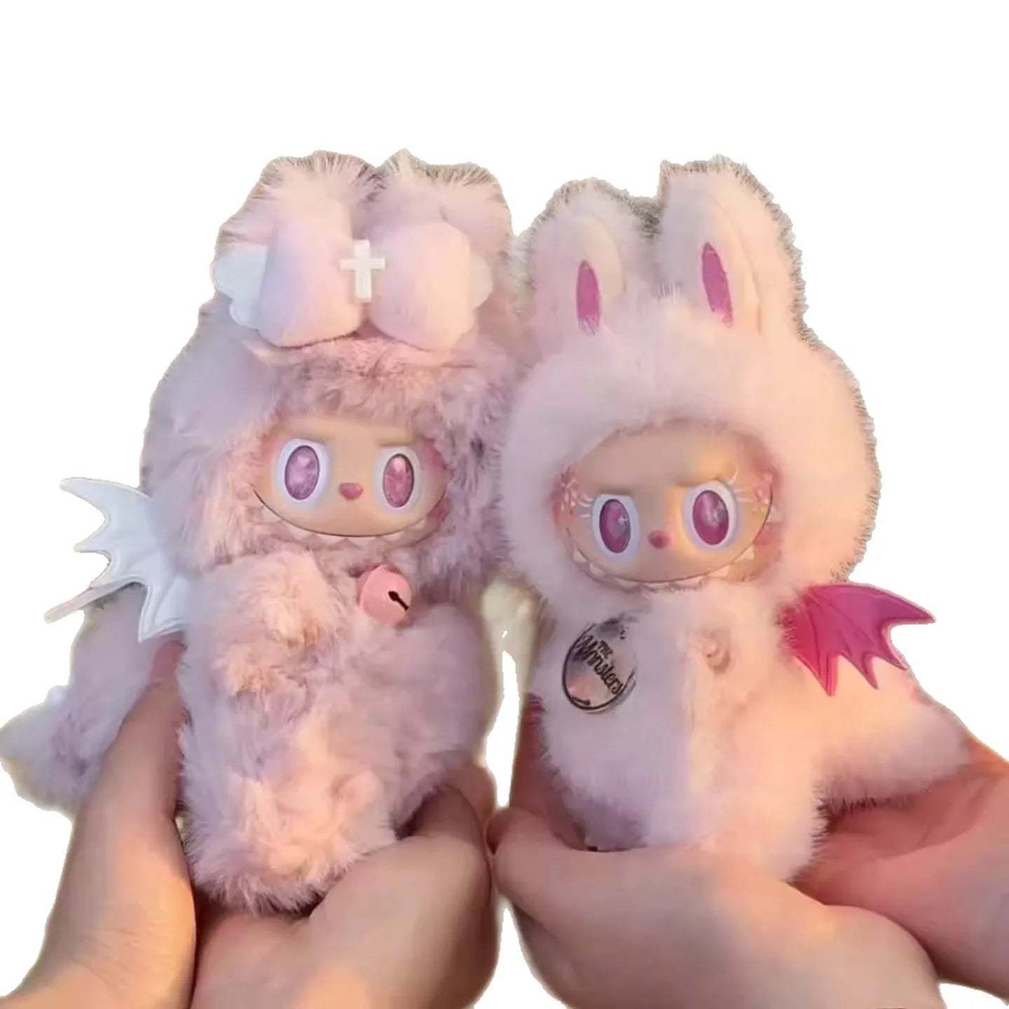 Doll Clothes  For Labubu Little Angel Pink Rabbit Plush Baby Clothes Cute And Fashionable Angel Cotton Doll Clothing Doll Sets