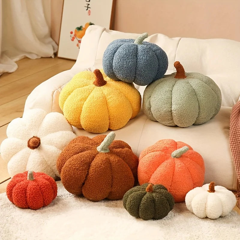 3D Fluffy Pumpkin Plush Pillow,for Halloween Home Decor, Birthday Party Favors & Cozy Home Accents, Pumpkin Decorations