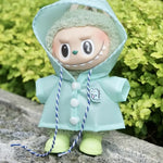 For 17 cm labubu v1/v2/v3 clothes summer doll clothes rabbit ear raincoat for Labubu Outfit DIY Labubu Clothing Gift