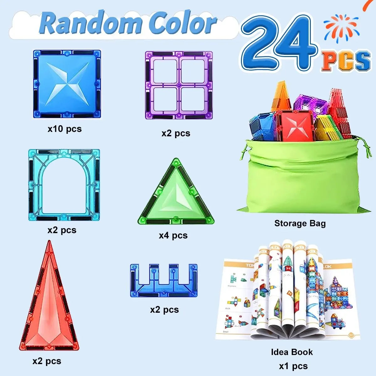 Light Magnetic Building Blocks,3D educational STEM Building Toys, stimulate creativity and brain development,for boy girl gift