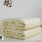 230GSM Coral Fleece Flannel Blankets For Beds Solid Blue Pink Soft Warm Thin Bedspread Sofa Cover Faux Fur Plaid Blanket