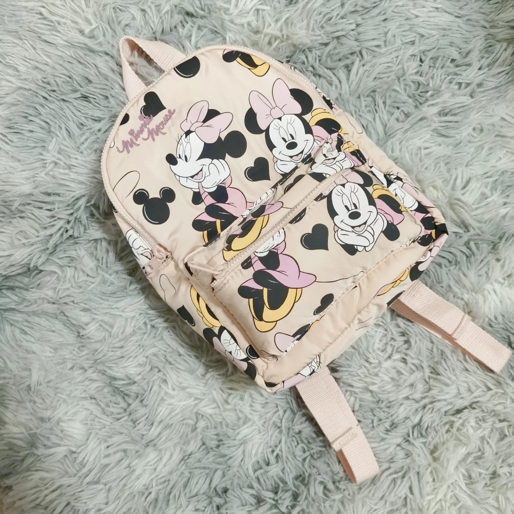 Disney Minnie New Original Fashion Girls Backpack High Quality Large Capacity Cute Children's School Bag Luxury Brand Backpack