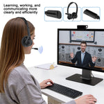Wired USB Headset Call Center Headphones with Microphone Noise Cancelling Over Gaming Over-Ear Headsets for Computer PC Laptop