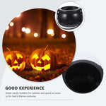 Halloween Themed Decorations Large Size Witch Bucket Plastic Round Basket Candy Cauldron Bucket Witch Basket Plastic Treat Black
