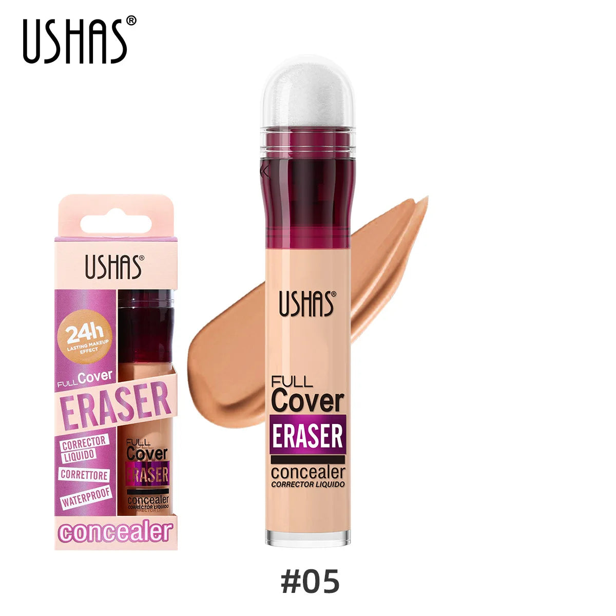 USHAS Sponge Tip Foundation Holding Concealer No Makeup Removal Waterproof Concealer 12 Colours Available