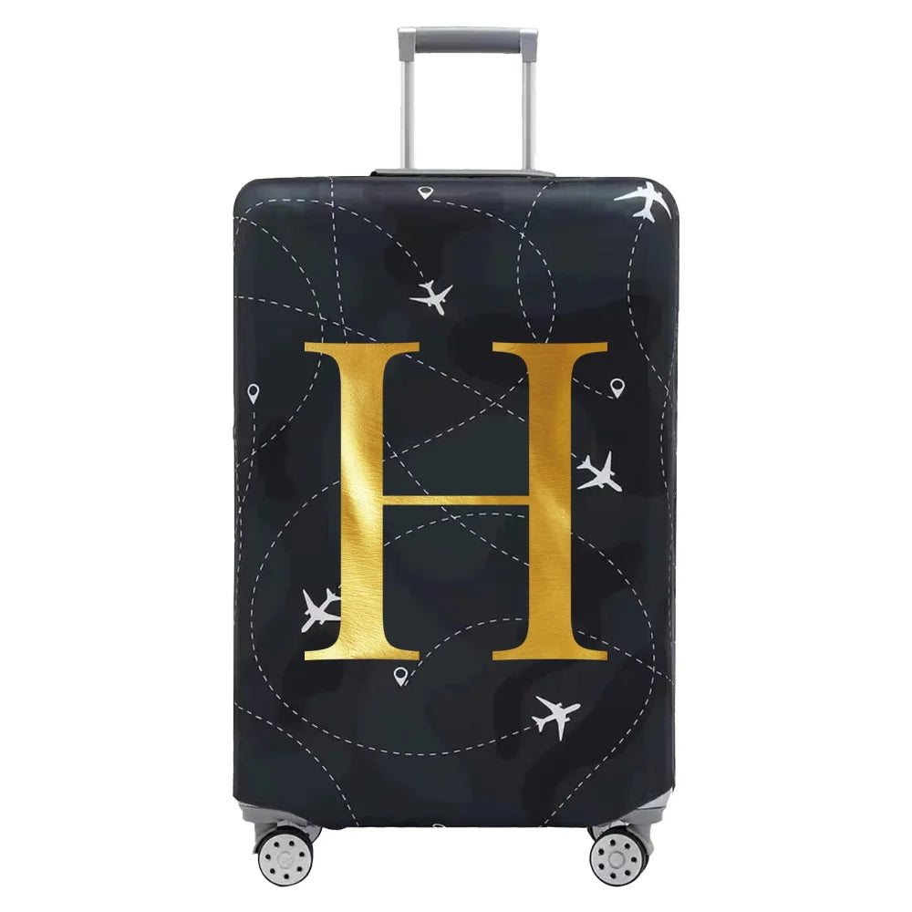 Luggage Compartment Protective Cover Letter Series Black Wear Resistant Fabric Dust Cover for18-32 Inch Travel Case Covers