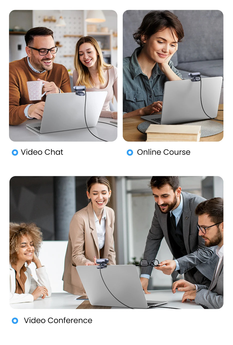 UGREEN USB Webcam 2K HD Mini Webcam For Laptop Computer Web Camera Dual Microphones for Youtube Zoom Video Calling 30fps web cam