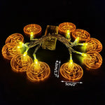 1.5M 10LED Halloween LED Light String Horror Eyeballs Pumpkin Spider Bat Skull Lamp Trick Or Treat Happy Halloween Party Decor
