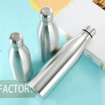 Single Layer Stainless Steel Canteen Kettle Outdoor Camping Hiking Water Bottle Portable Large Capacity Leakproof Drinking Bottl