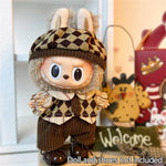 Suspenders Suit For 17cm Labubu Doll Clothes All-match Colour Outfit Doll Accessories Fashion Design Lovely Little Bear Star