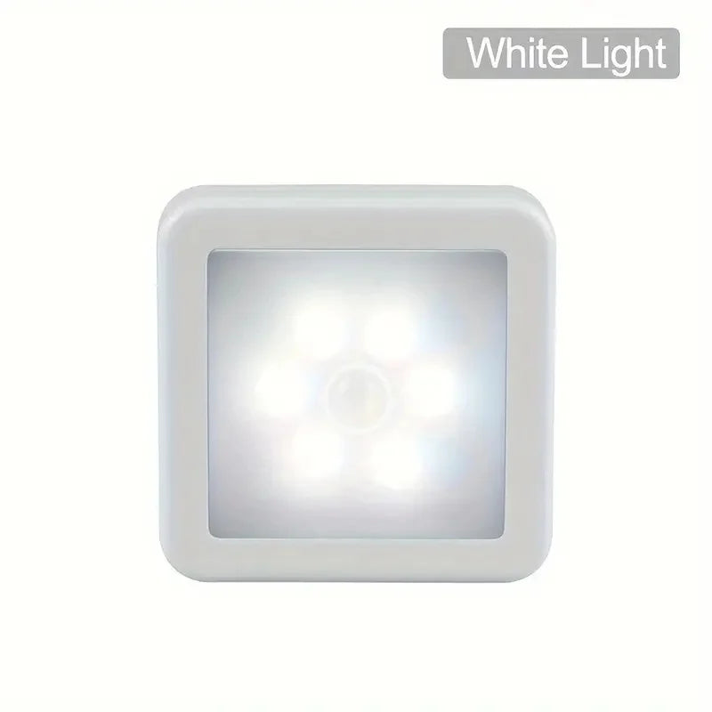 1/3pcs 6 LED Motion Sensor Night Light Wireless Wall Puck Lamp for Closet, Under Cabinet, Stair, Step, Hallway