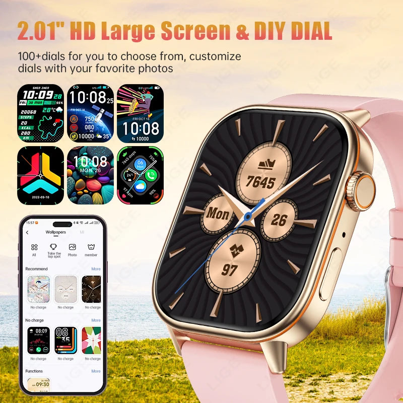 LIGE 2025 For Android IOS GPS Smart Watch Women 2.01