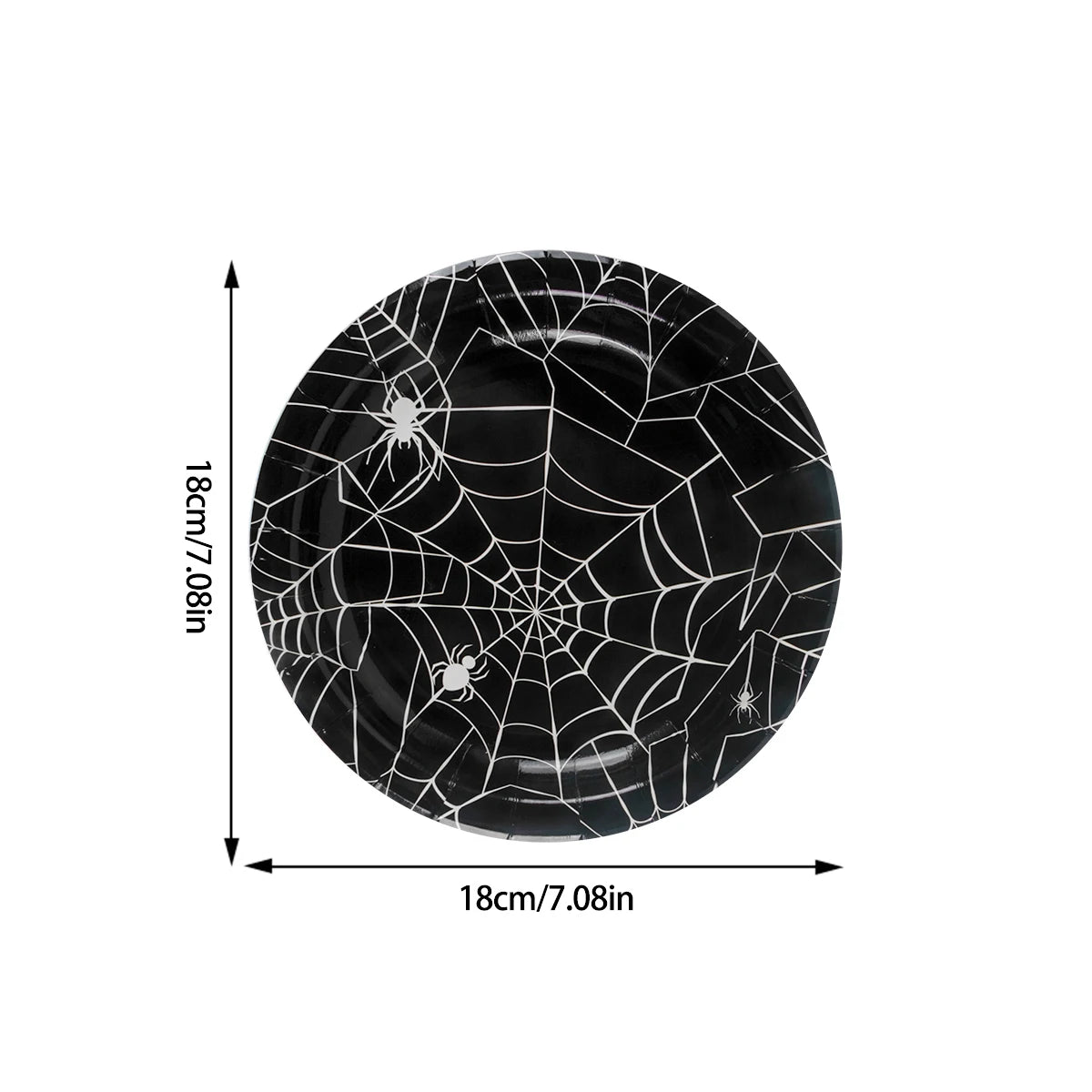 Halloween Party Spider Web Disposable Tableware Set Black Paper Plates Cups Napkin Halloween Birthday Party Decoration Supplies
