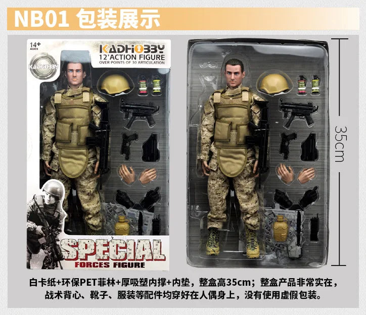 1/6 Action Figure Military Army 30cm Combat Swat Police Soldier With Gun Forces Model Toys
