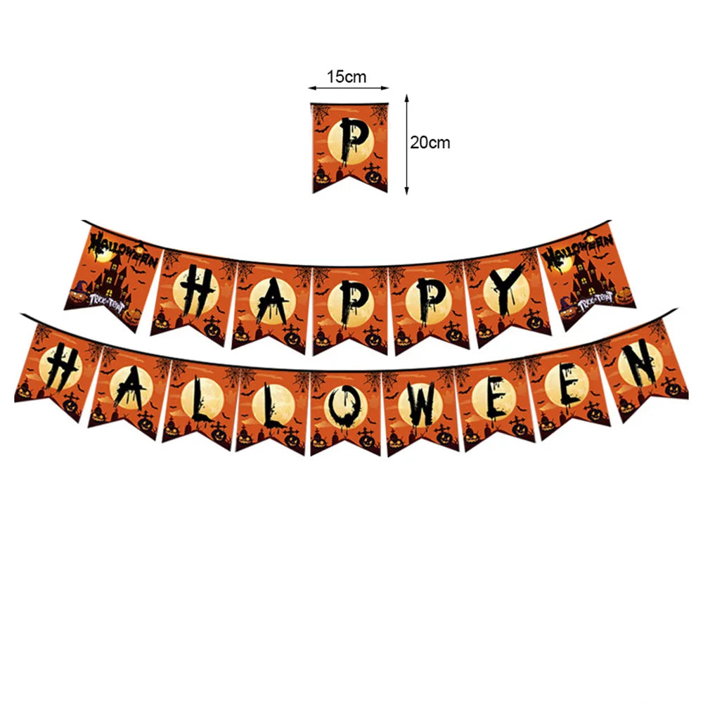 Halloween Disposable Tableware Orange Black Pumpkin Themed Paper Plate Cup Napkin Spooky Themed Decors Halloween Party Supplies